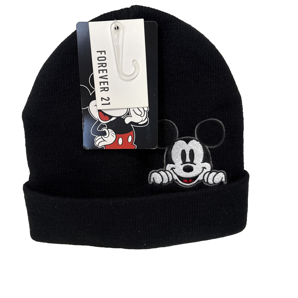 Disney Mickey Mouse Beanie Knit Cap Forever 21 by Concept One Black One Size